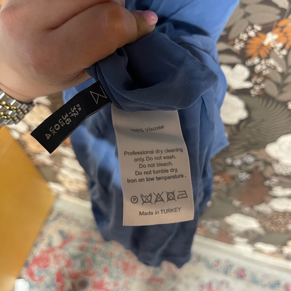 NWOT ZEYNEP ARCAY Cut Out Long Sleeve Dress in Blue size 0 - Picture 11 of 11